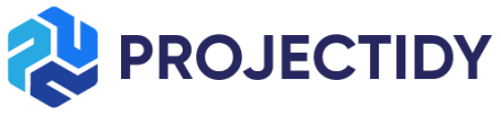 Logo with three Ps intertwined in blue and white, with the text PROJECTIDY